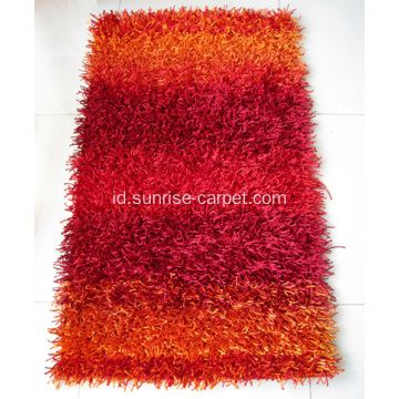 Viscose Polyester Shaggy dengan Design Carpet